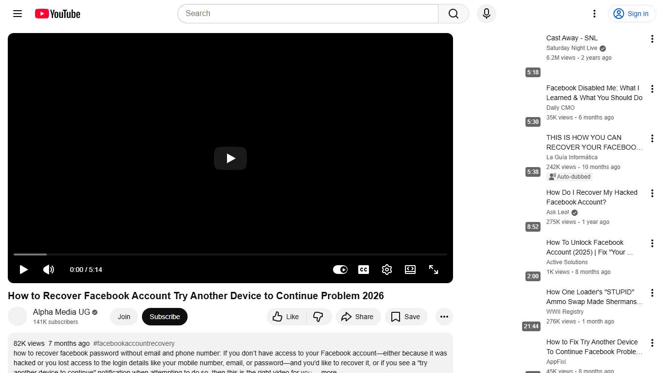 How to Recover Facebook Account Try Another Device to Continue Problem 2026 - YouTube